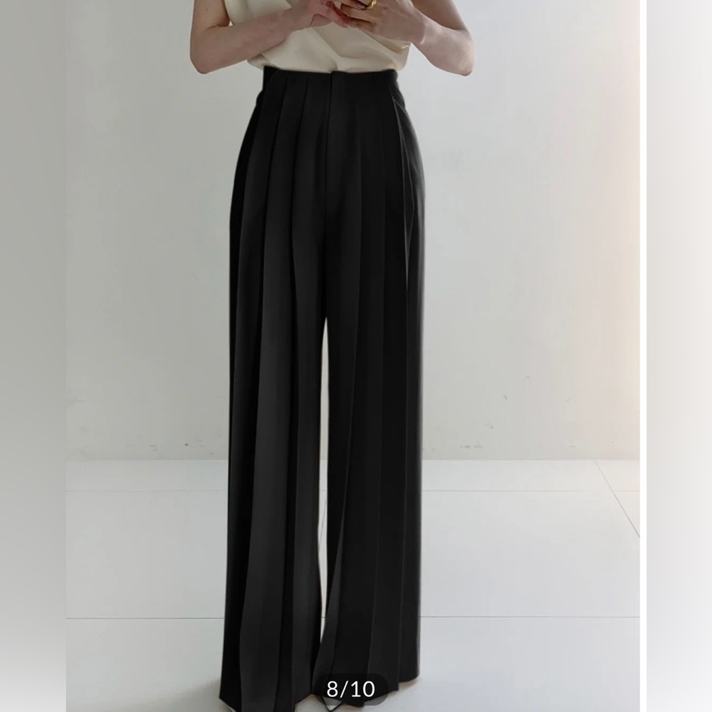 Commense Black Wide-Leg Trousers